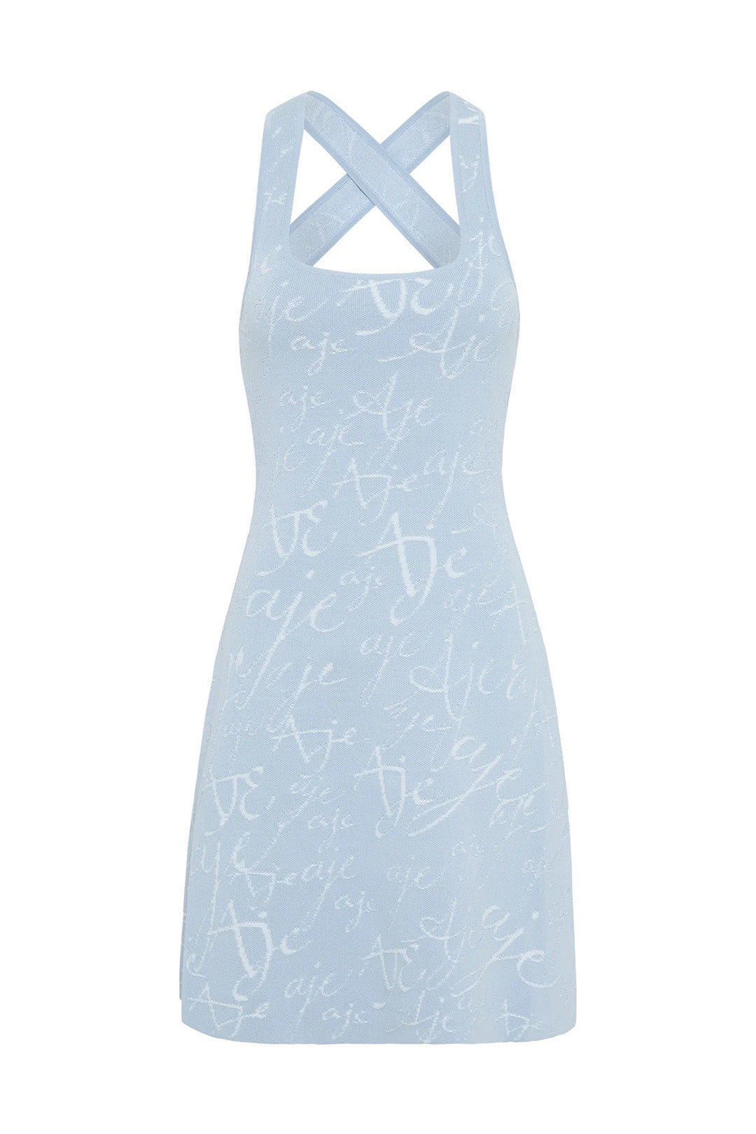 Buy Soleil Knit Mini Dress in Blue - Aje | RELOOP Buy Soleil Knit Mini Dress in Blue - Aje | RELOOP