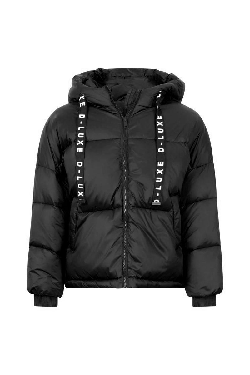 Buy D-Luxe Hooded Puffer Jacket in Black - Decjuba | RELOOP