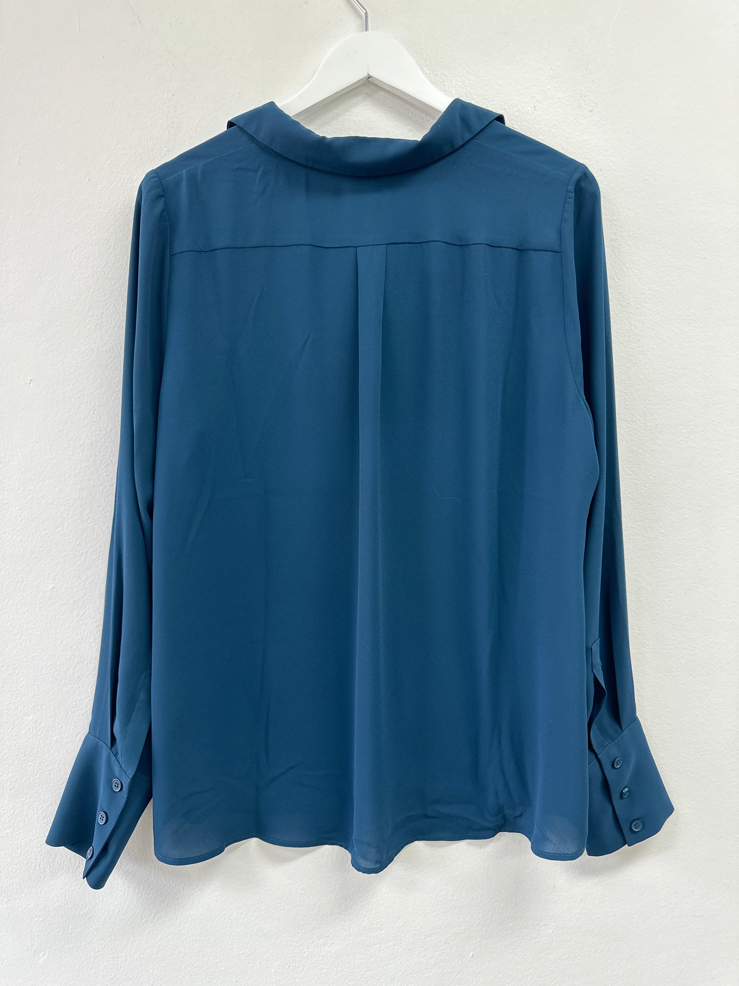Buy Dark Teal Yoke Cut Out LS Collared Shirt Cue RELOOP