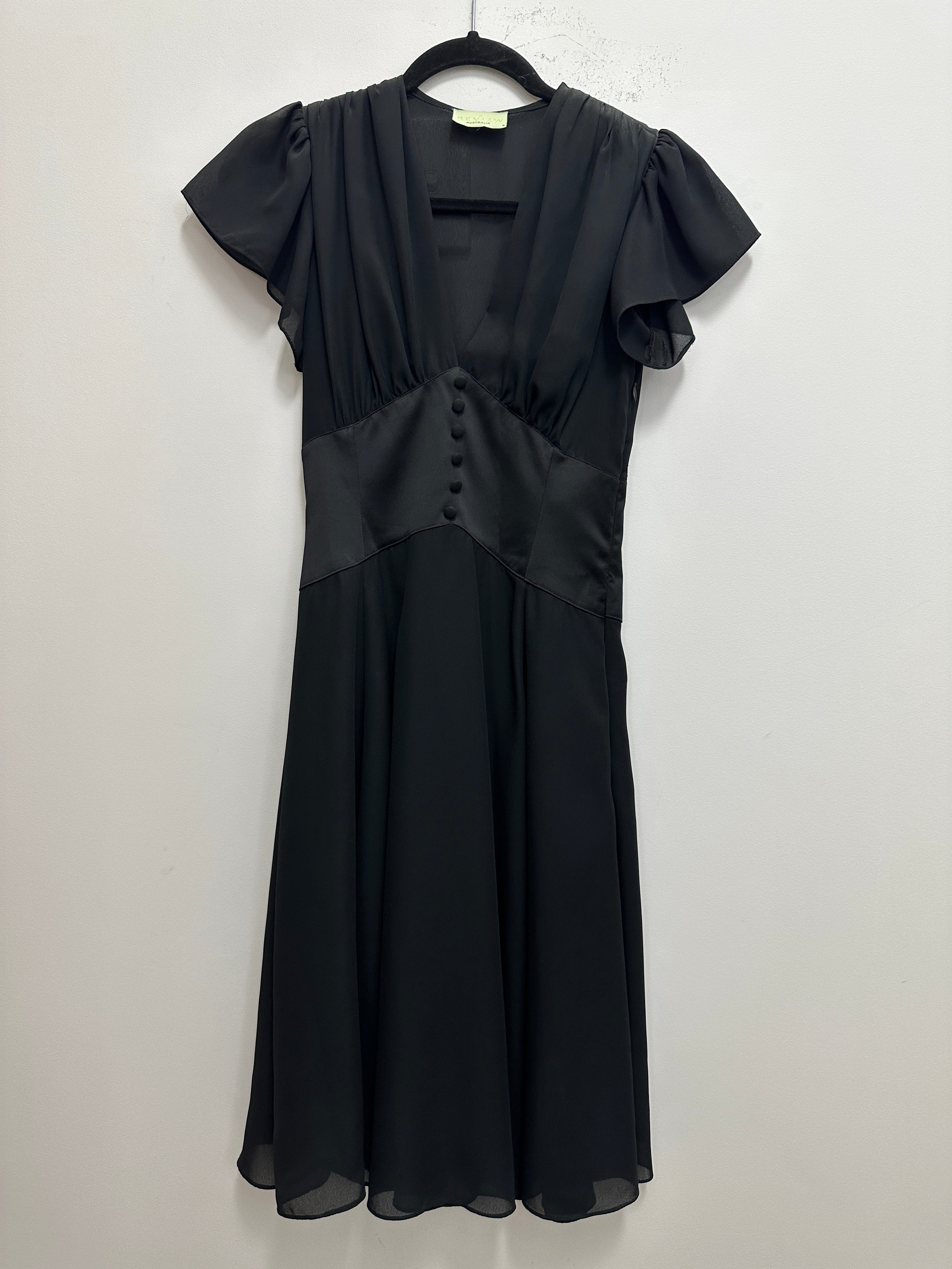 Buy Classic Empire Waist Black Dress