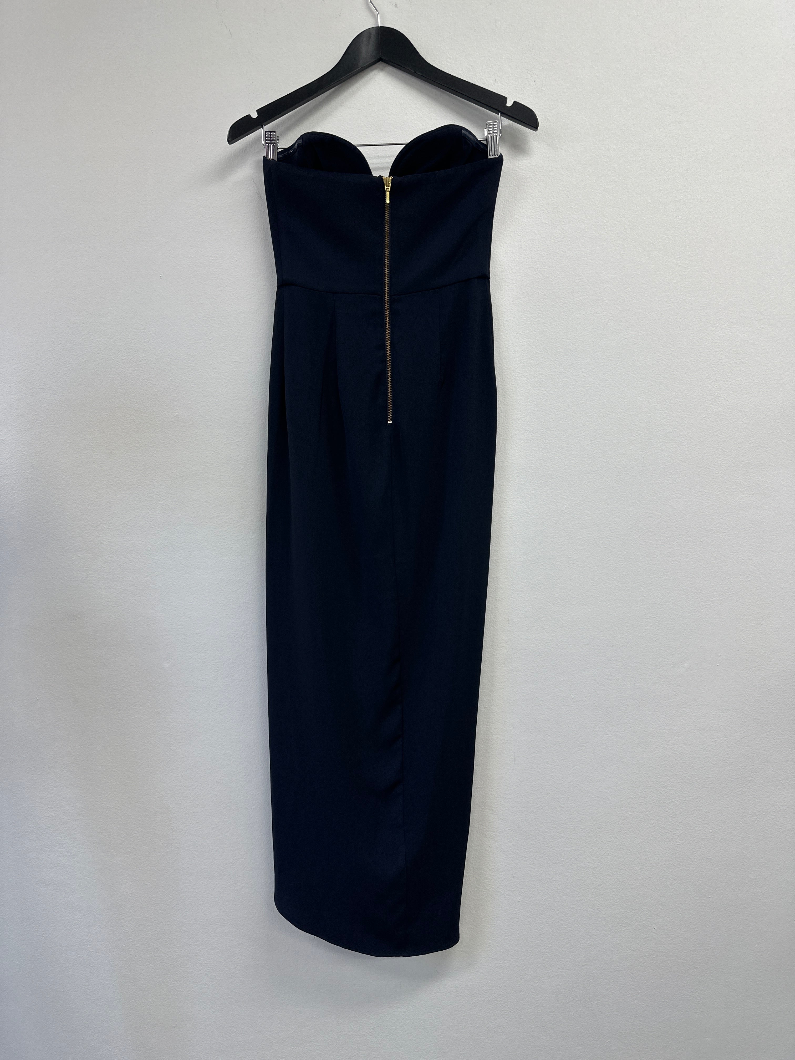 Buy Navy Core 'U' Bustier Draped Dress - Shona Joy