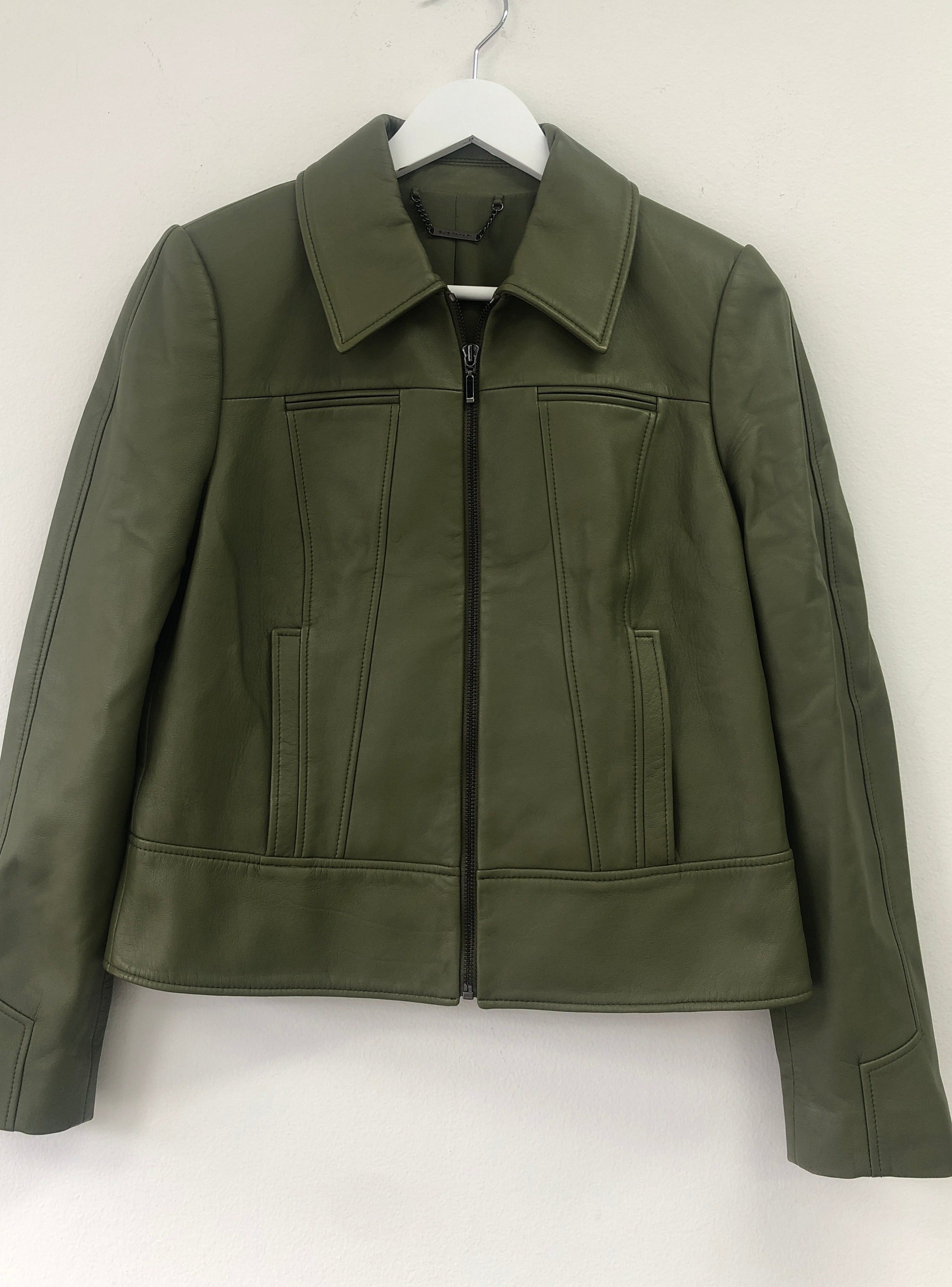 Elie tahari lamb leather jacket sale